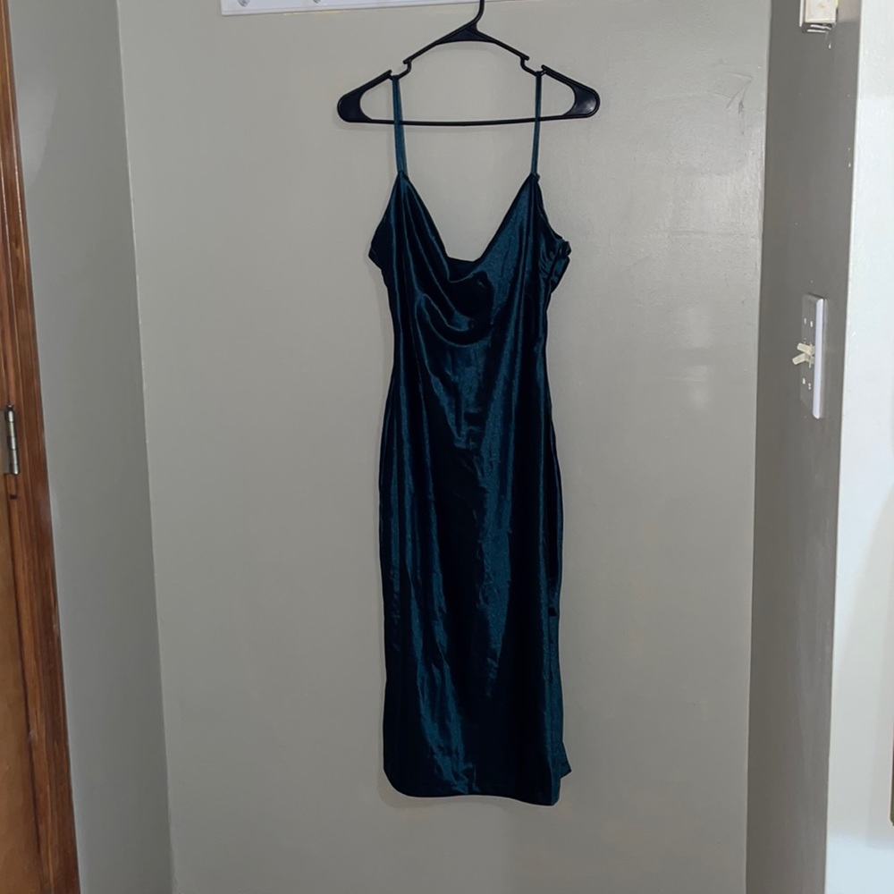 Emerald geeen/teal bodycon midi dress